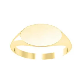 Elongated Oval Signet Ring for Women - 12mm x 7mm