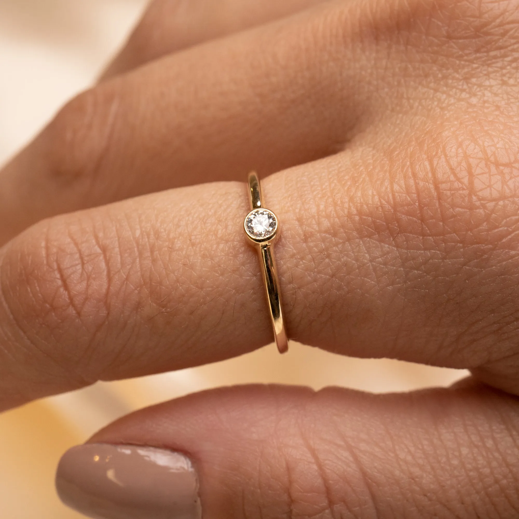 14k Diamond Solitaire Ring