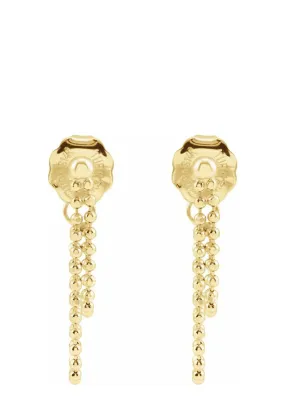 14K Yellow Gold Bead Chain Earrings