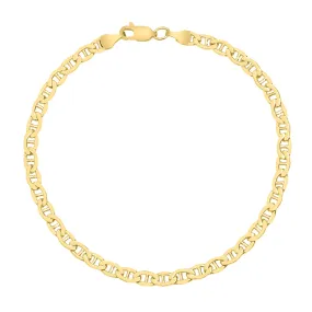 14K Yellow Gold Filled 4.2Mm Mariner Link Chain Bracelet With Lobster Clasp