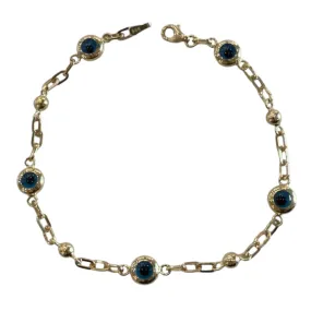 14kt Eye Bracelet with Paperclip Links