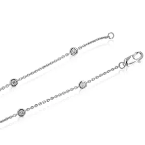 1/5 cttw  7 Stones Round Diamond Bracelet 14K White Gold Prong Set 7.25 Inch