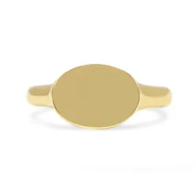 18ct Gold Oval Oxford Signet Ring