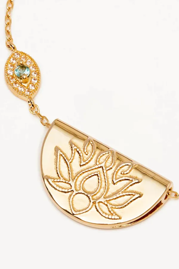 18k Gold Vermeil Eye of Peace Lotus Necklace