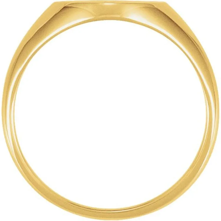 18K Yellow 11x9.5 mm Oval Signet Ring