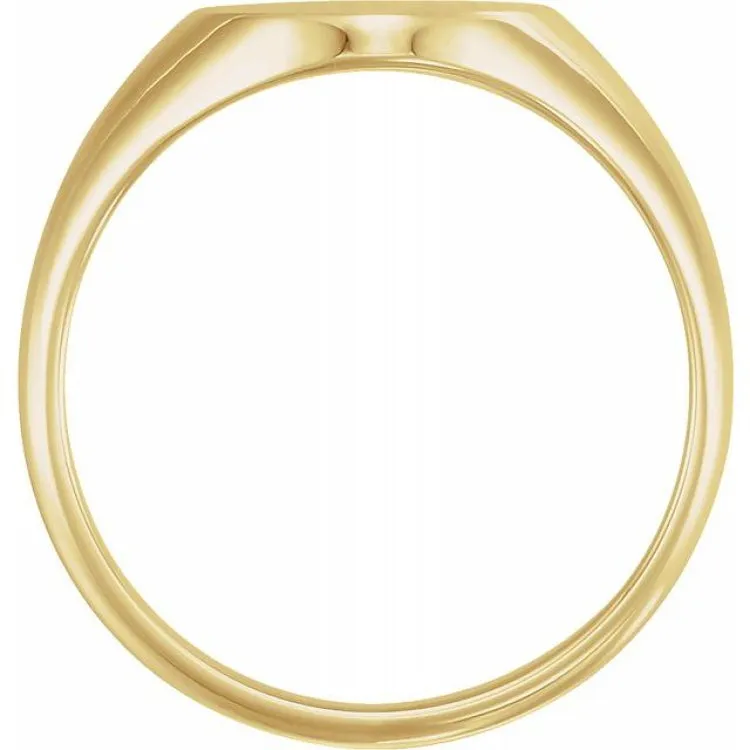 18K Yellow Oval Signet Ring