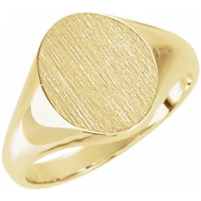 18K Yellow Oval Signet Ring