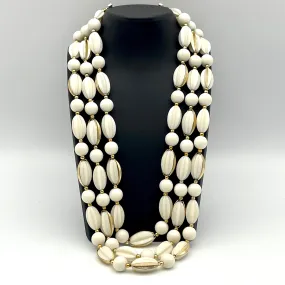 1960s Hong Kong 3-Strand Beaded Necklace