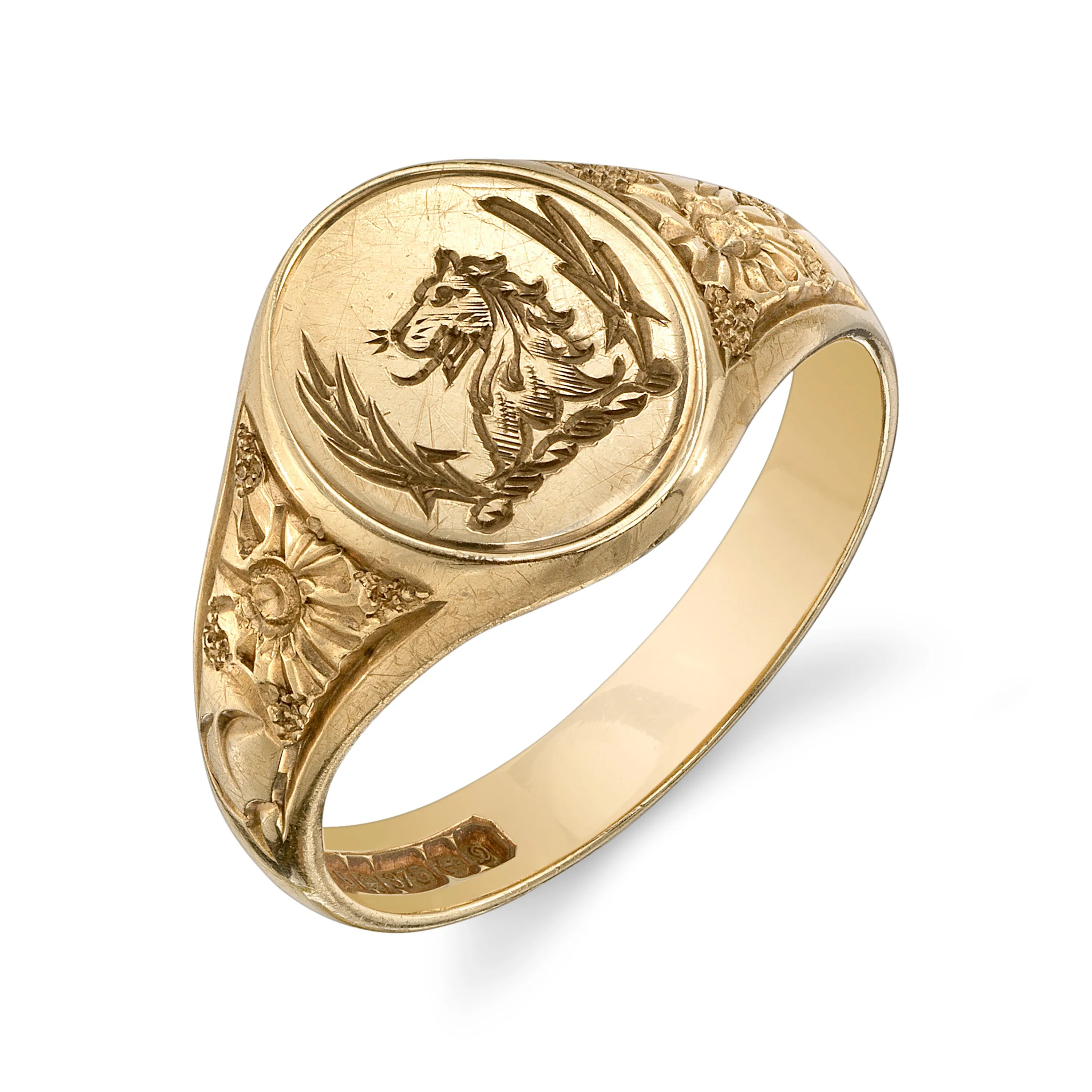 1970s Lion & Laurel Signet Ring