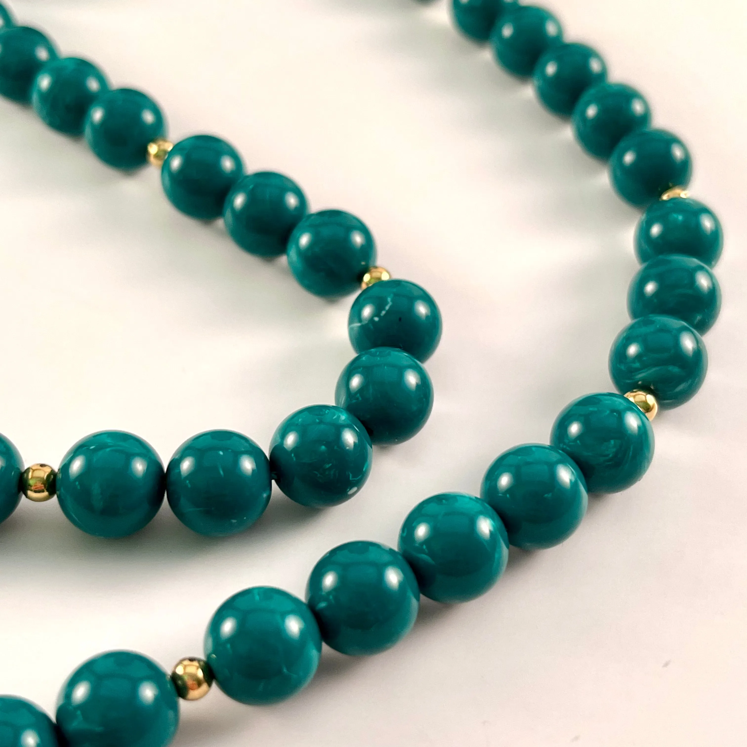 1980s Monet Teal Bead Necklace