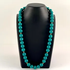 1980s Monet Teal Bead Necklace