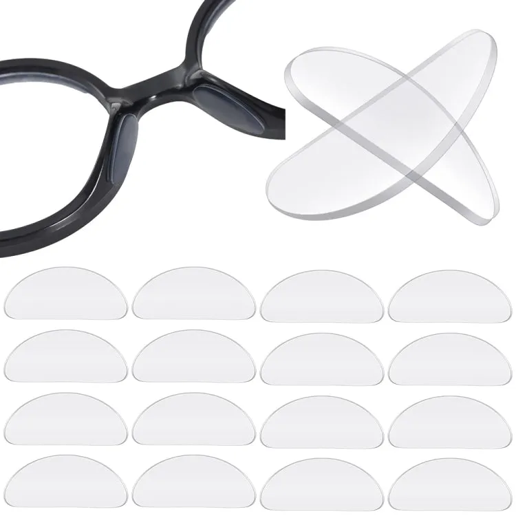 20pairs Self-Adhesive Glasses Silicone Anti-Slip Nose Pad, Size: D-shaped(Transparent)