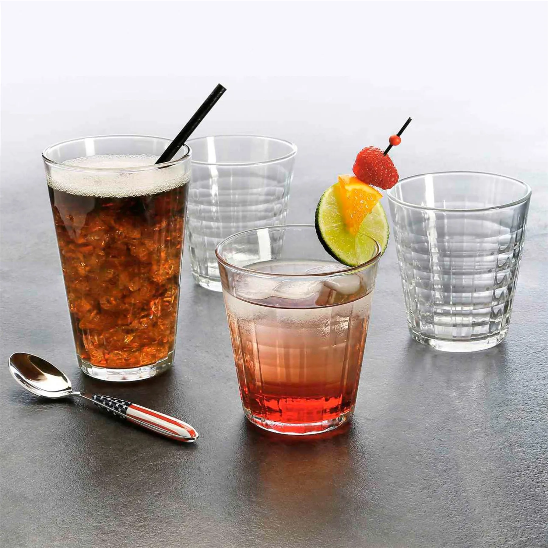 220ml Prisme Tumbler Glasses - Pack of Six - By Duralex