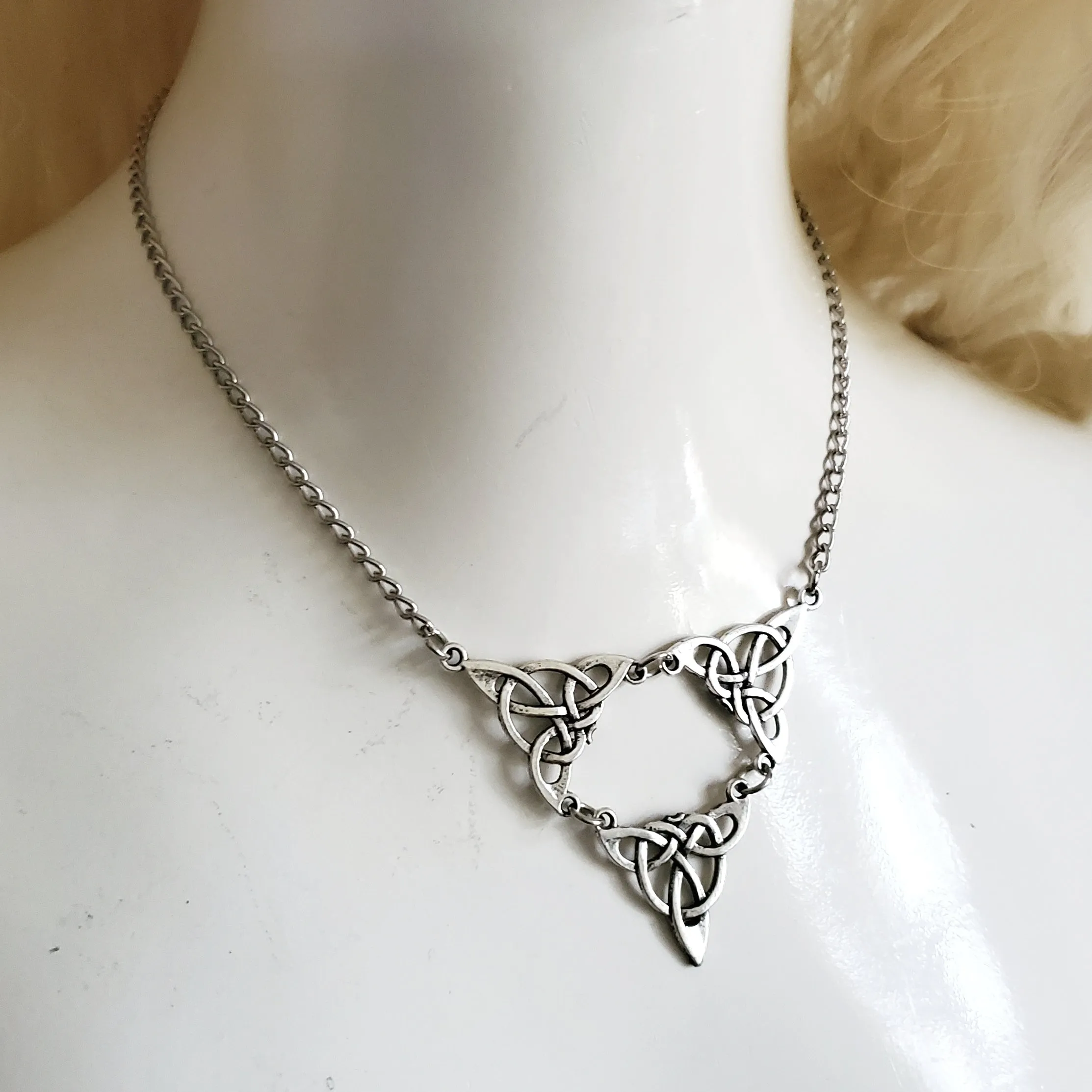 3rd Power Triquetra Necklace Witch Jewelry