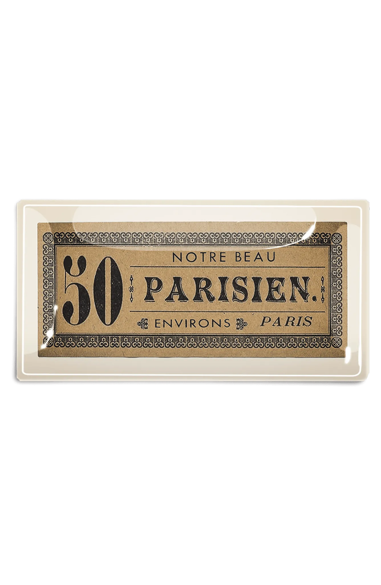 50 Parisian Ticket Brown Decoupage Glass Tray