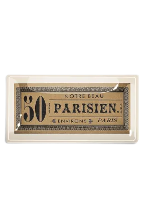 50 Parisian Ticket Brown Decoupage Glass Tray