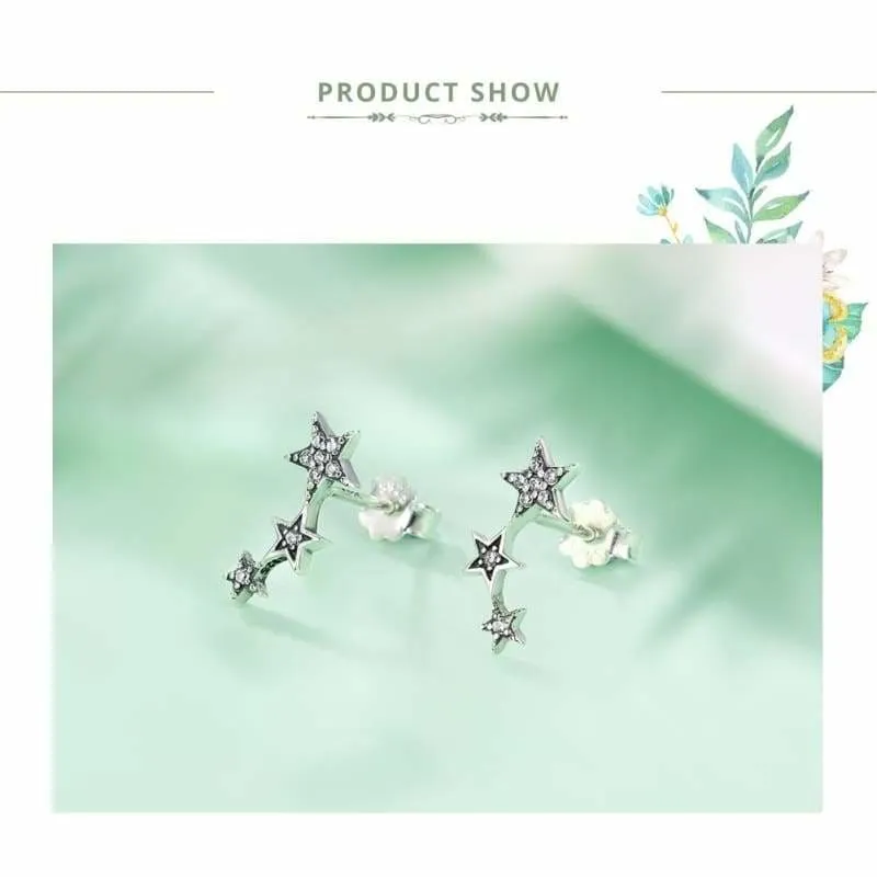 925 Sterling Silver Star Stud Earrings