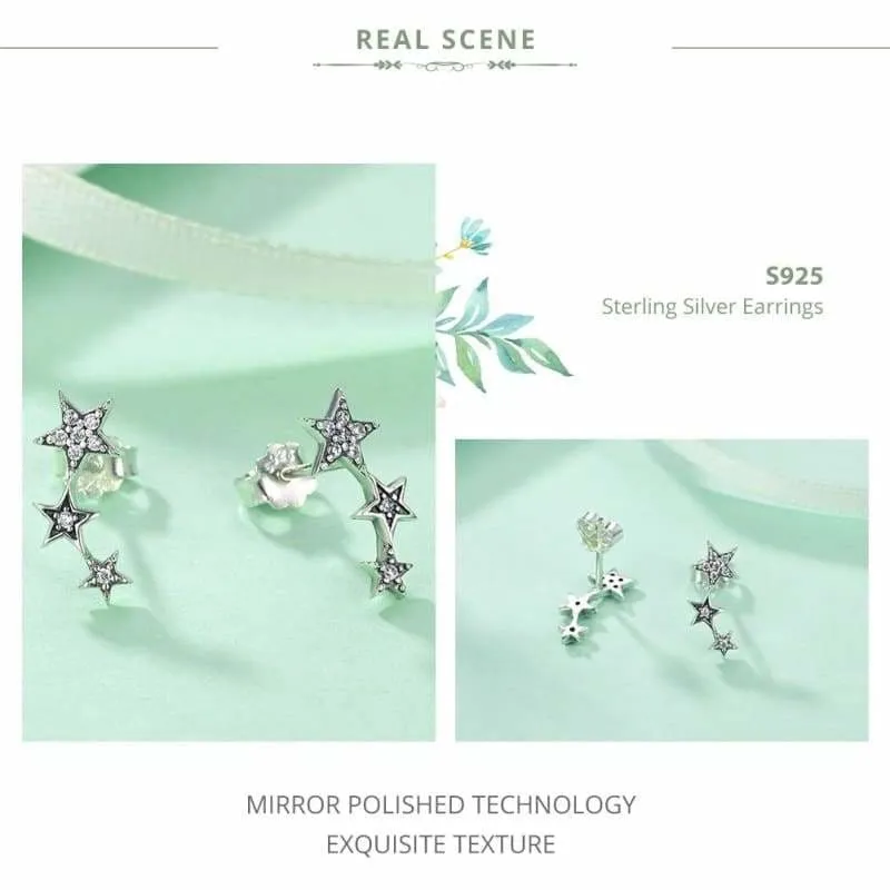 925 Sterling Silver Star Stud Earrings