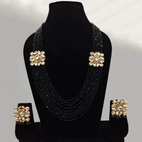 Ad Kundan Side Patch Necklace Set