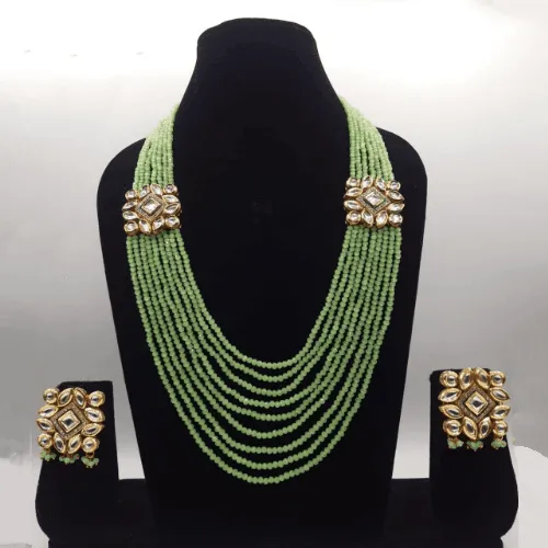 Ad Kundan Side Patch Necklace Set