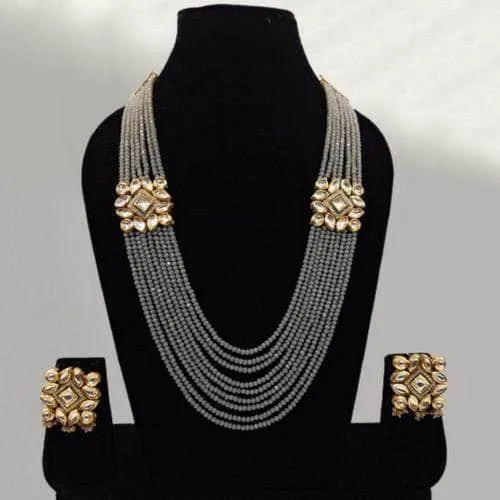 Ad Kundan Side Patch Necklace Set