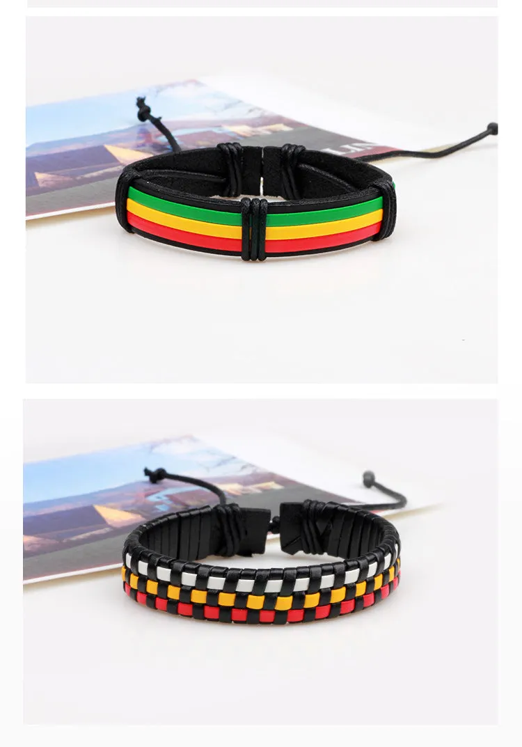 African Men's Leather Bracelet