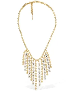 Alessandra Rich   Crystal &amp; chain fringes necklace 