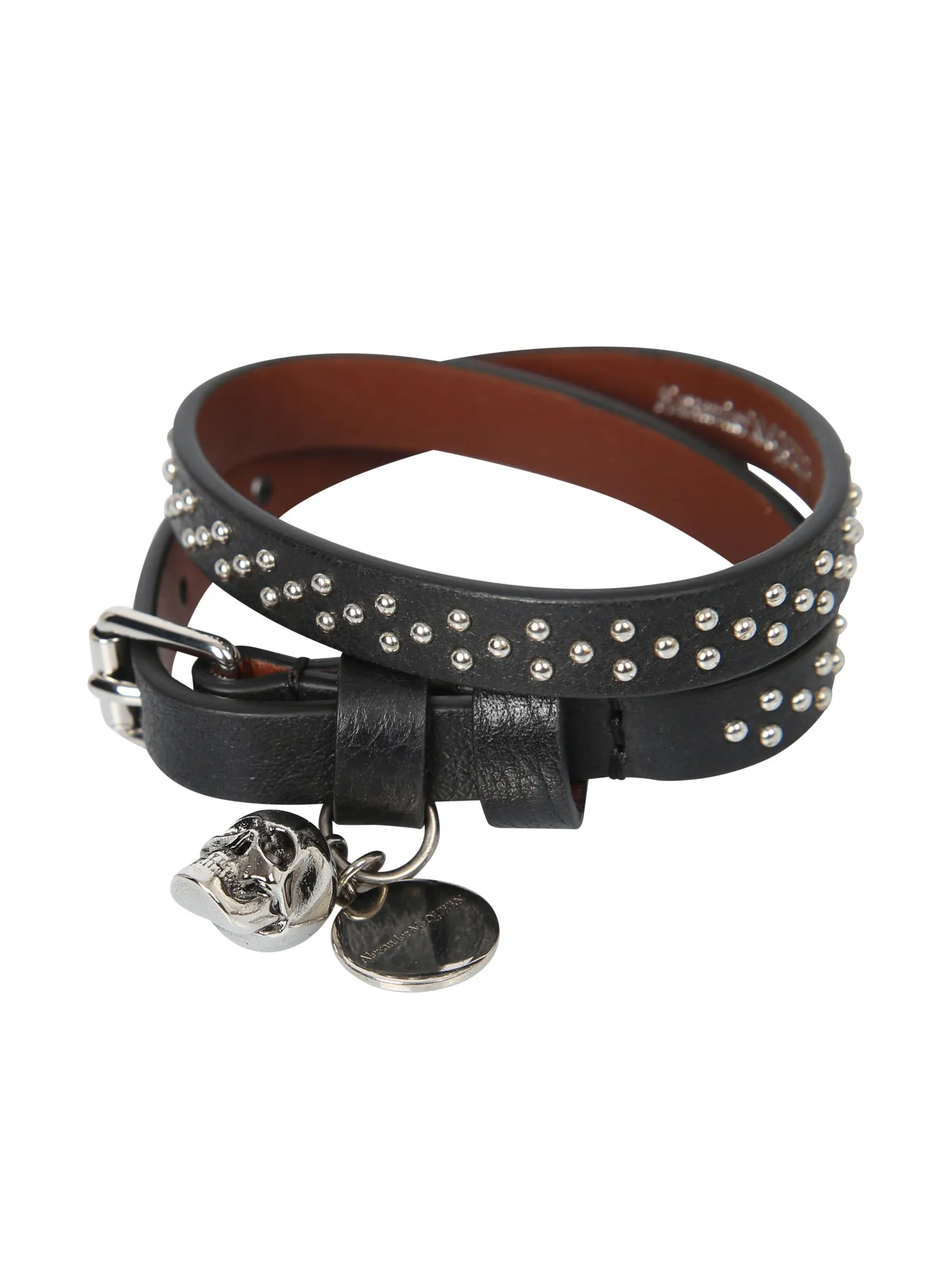 Alexander McQueen Stud Embellished Skull Charm Bracelet