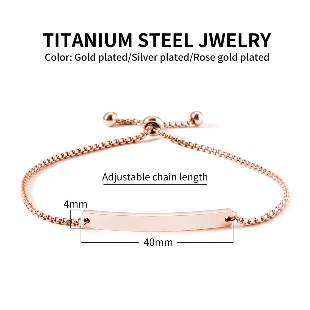 Allrj Engraved ID Bar Bracelet