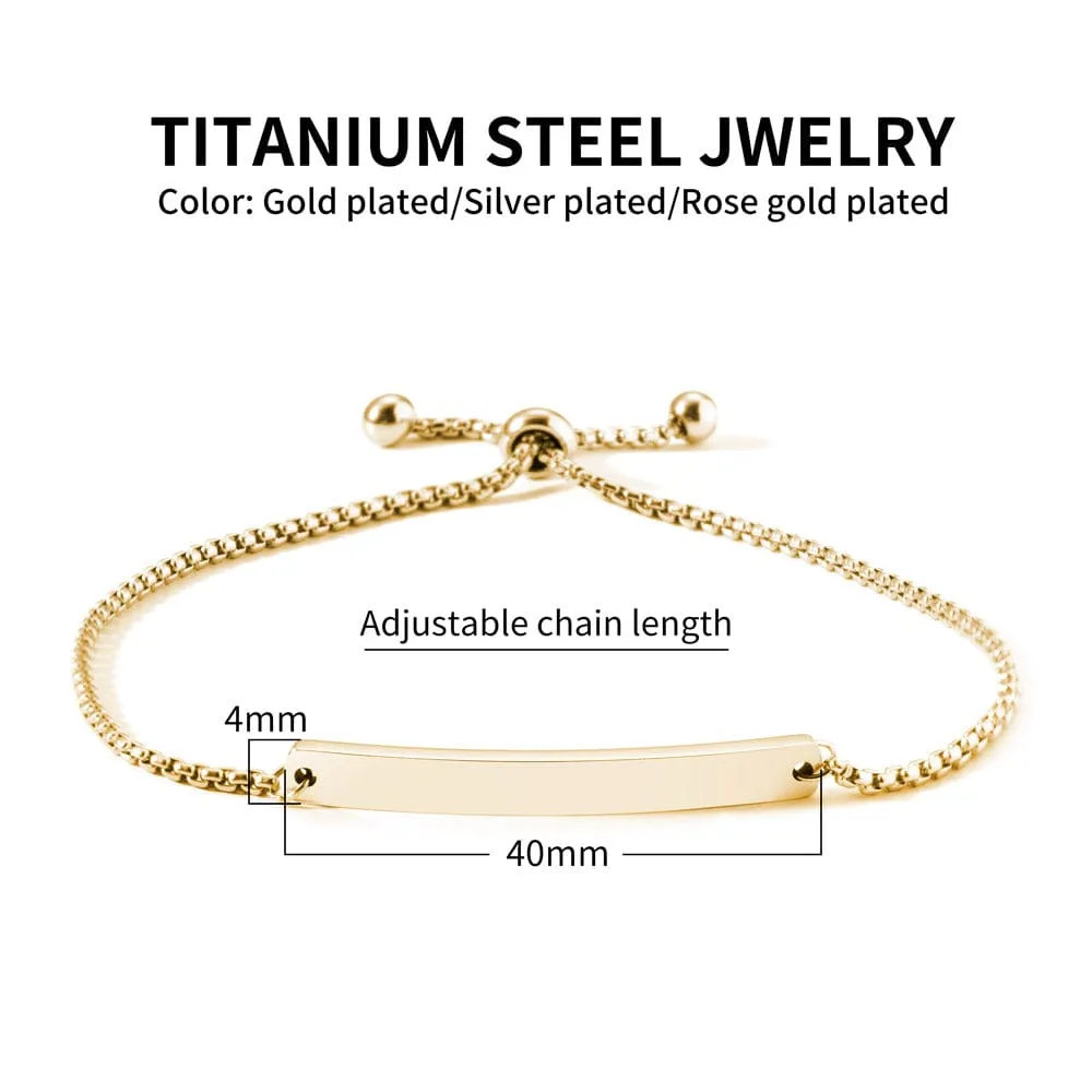 Allrj Engraved ID Bar Bracelet