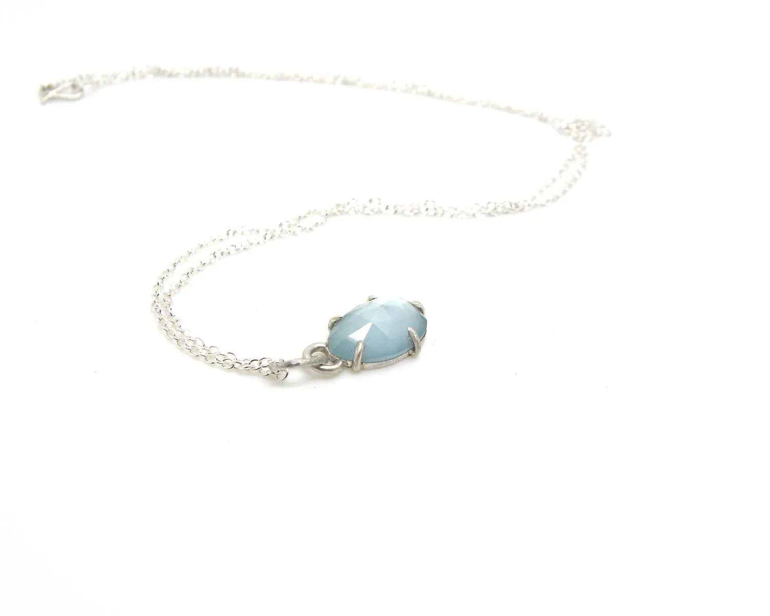 Aquamarine Drop Vanity Necklace