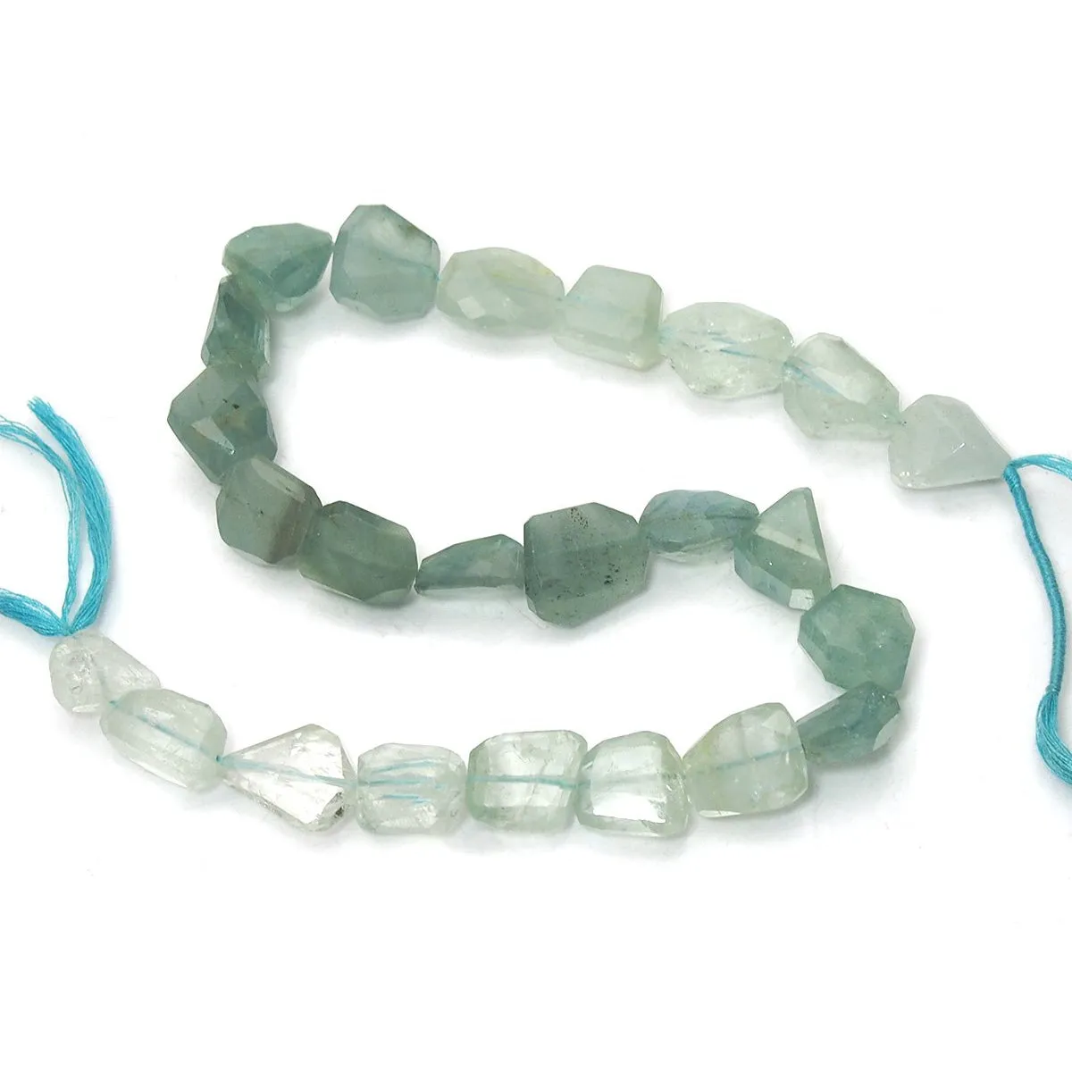 Aquamarine Faceted Chunks Strand