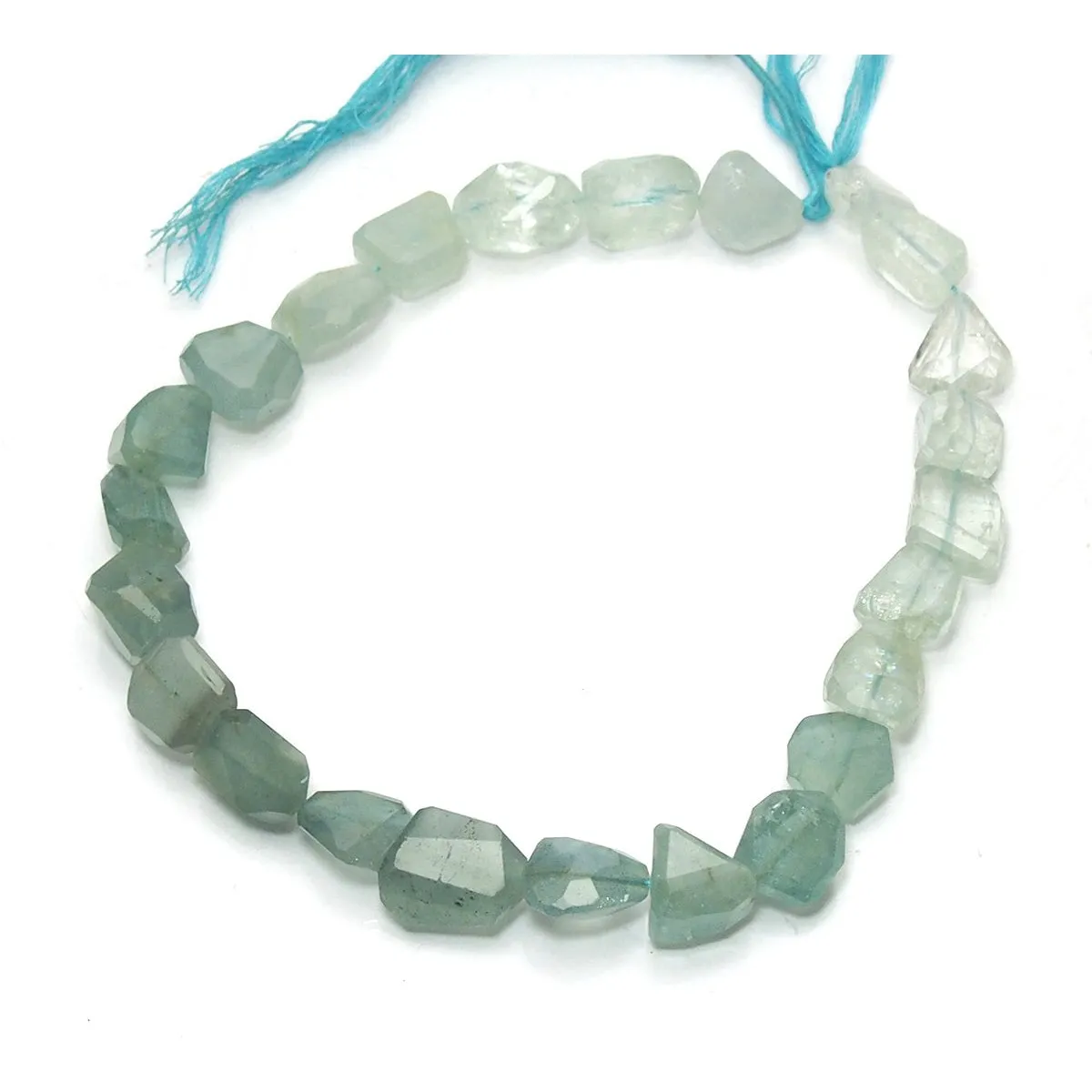 Aquamarine Faceted Chunks Strand