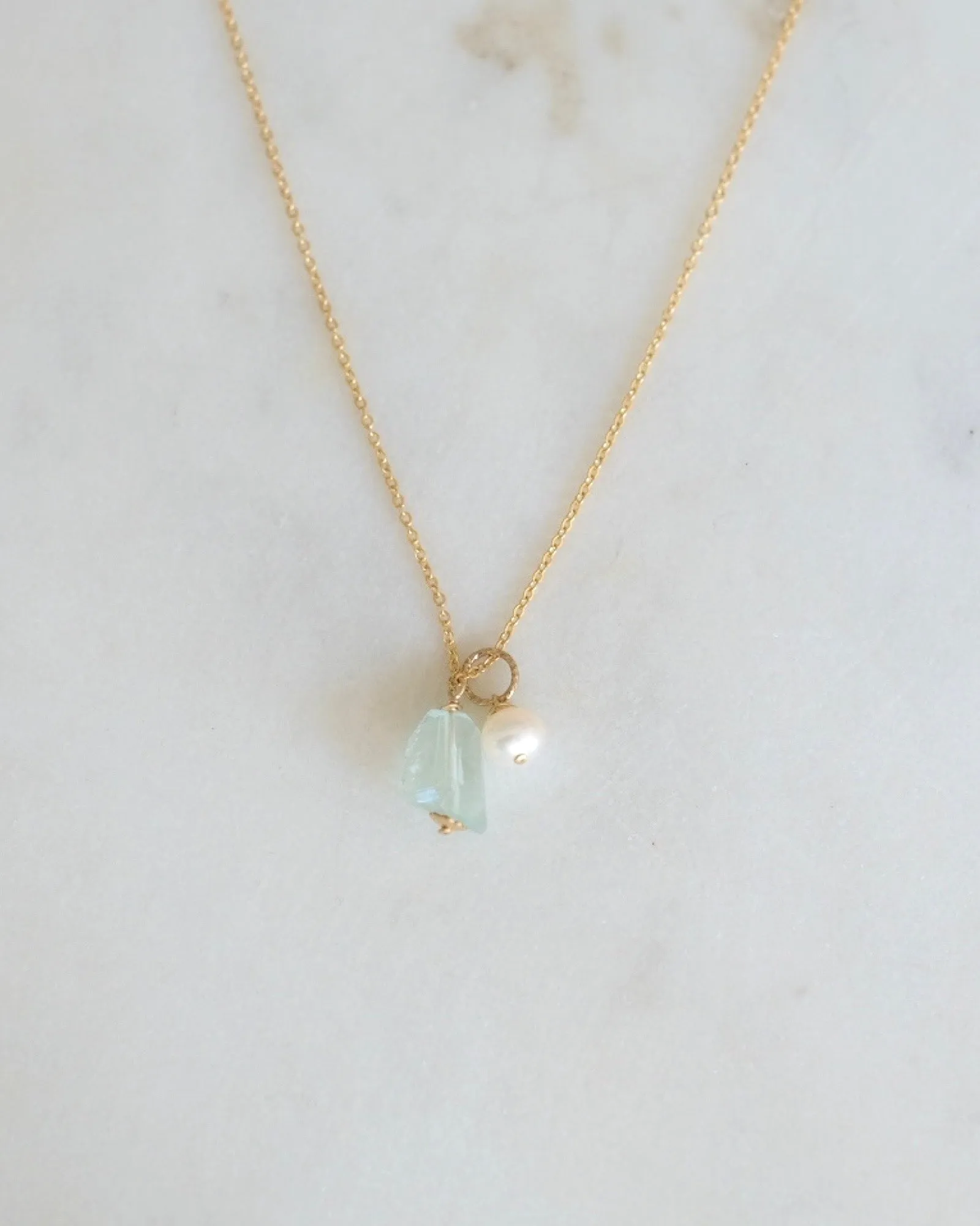 Aquamarine fancy pearl Necklace