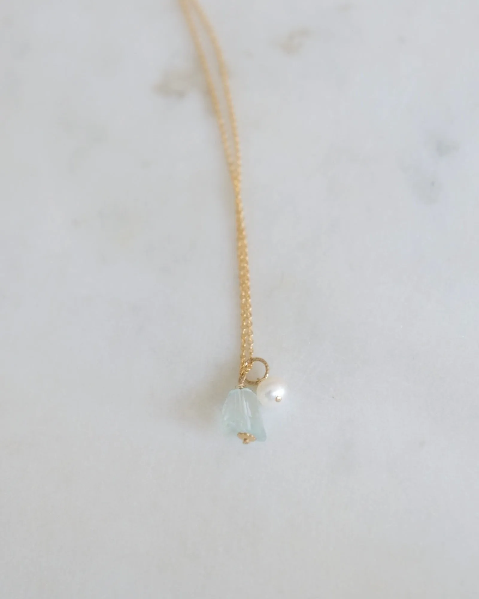 Aquamarine fancy pearl Necklace