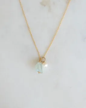 Aquamarine fancy pearl Necklace