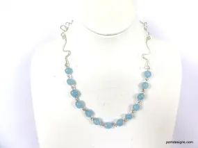 Aquamarine Gemstone Handmade Necklace - Handmade Jewelry