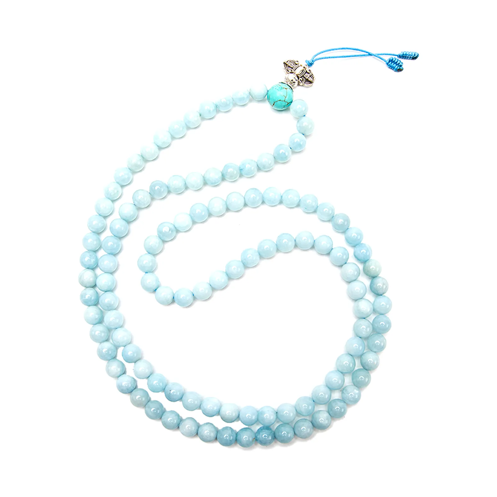 Aquamarine Mala, 108 bead