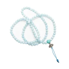 Aquamarine Mala, 108 bead