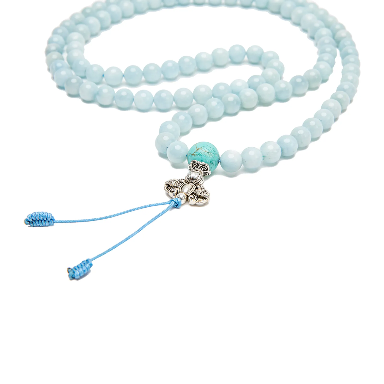 Aquamarine Mala, 108 bead