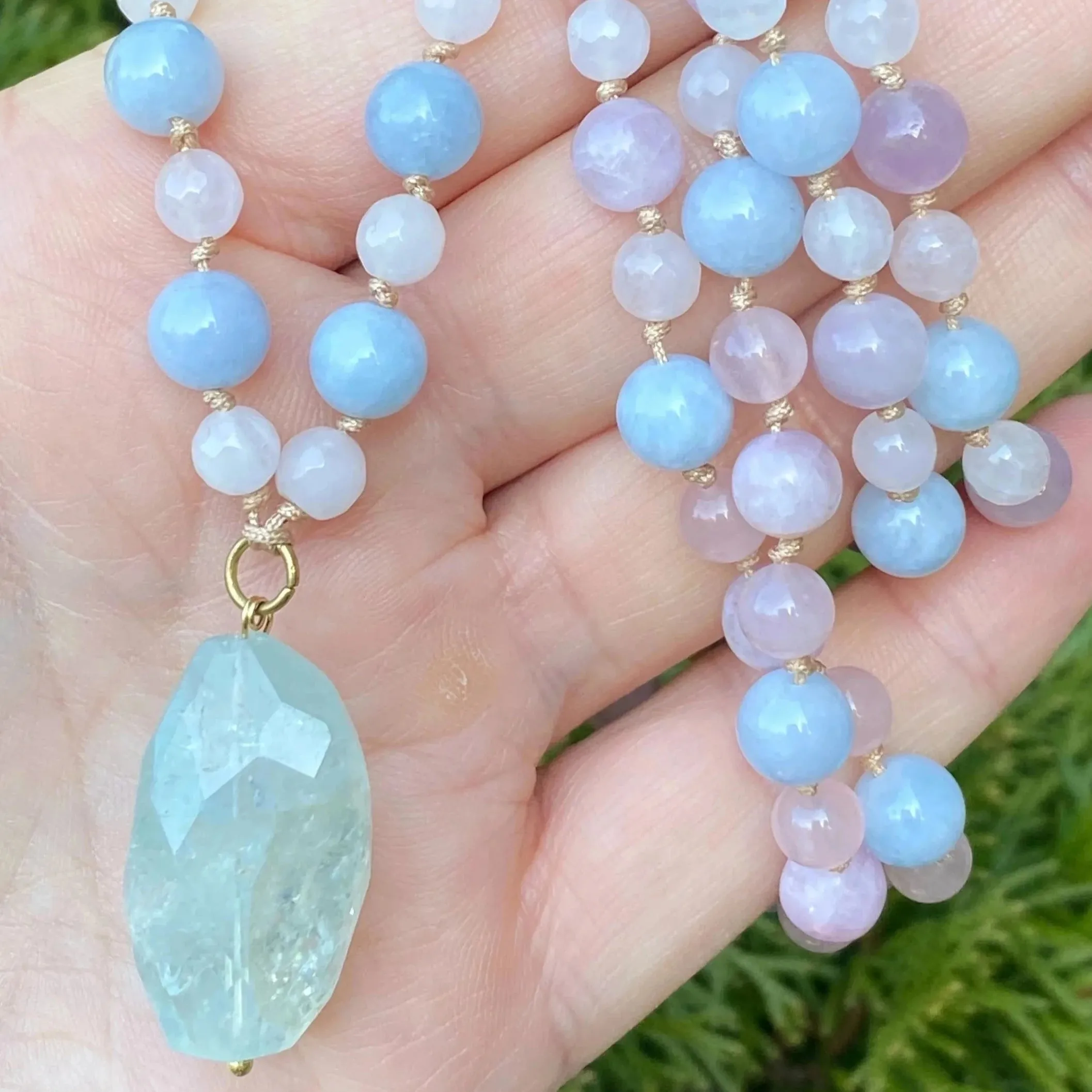 Aquamarine Mala Necklace