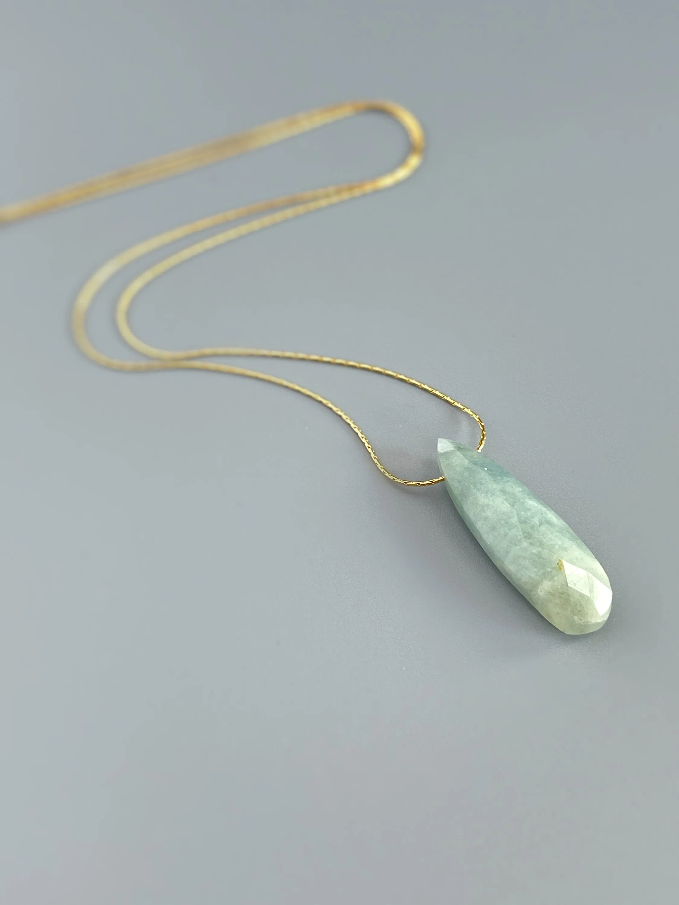 Aquamarine Necklace 14k gold, Sterling Silver Gemstone Pendant