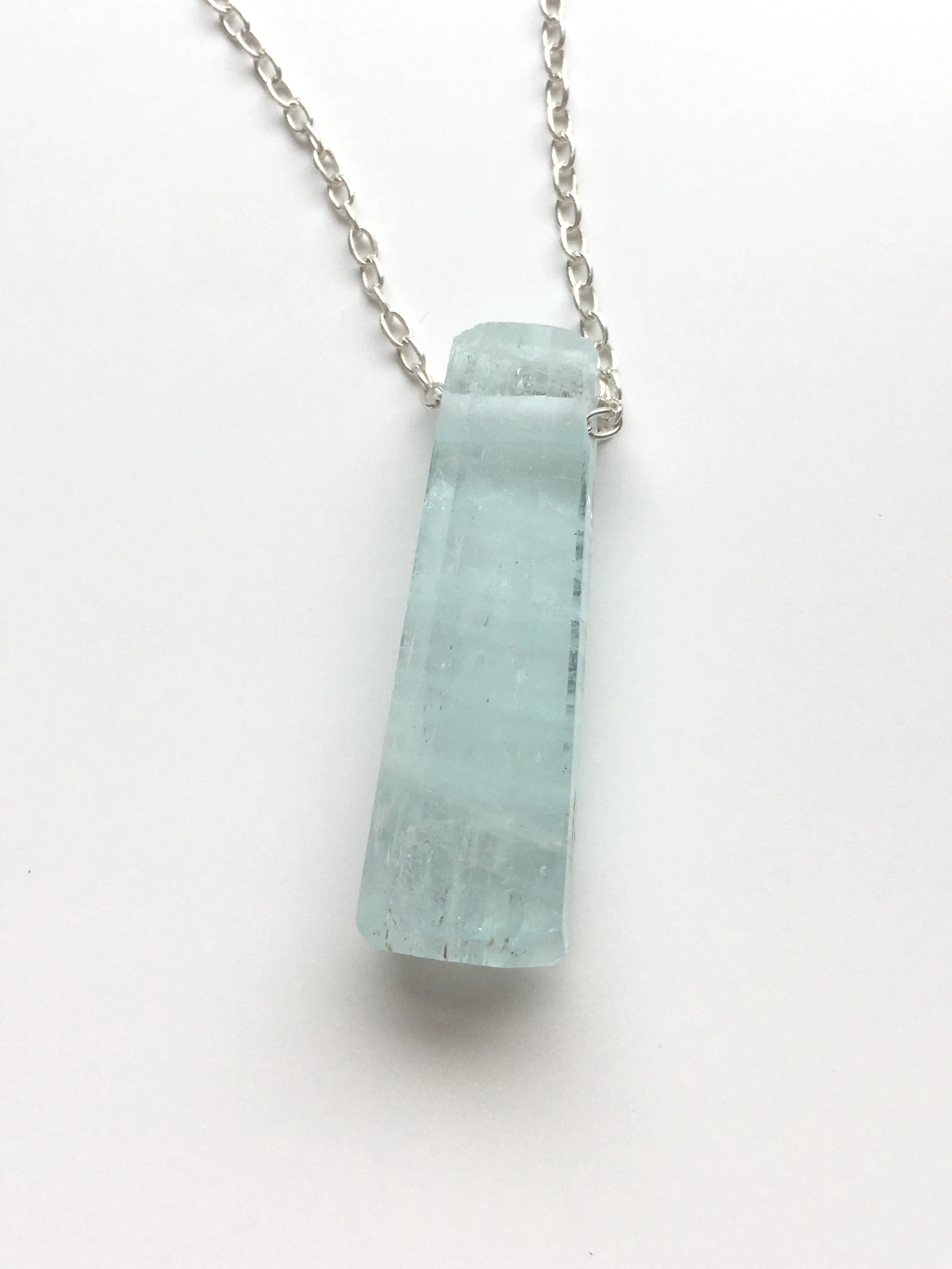 Aquamarine Necklace in Sterling Silver or gold fill made to order