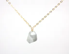 Aquamarine Nugget Small Pendant Necklace