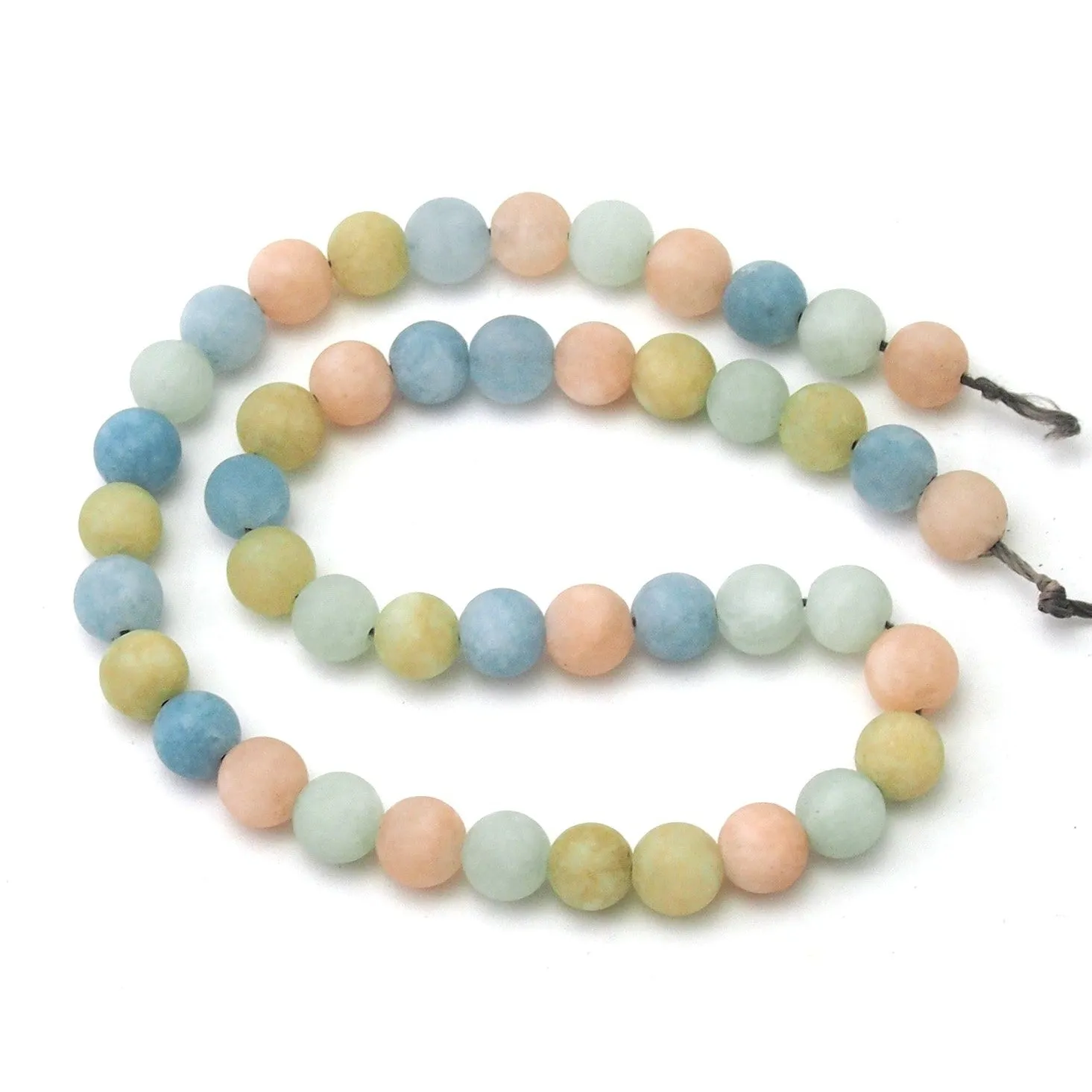 Aquamarine/Beryl Pastel Matte Smooth Rounds 8mm Strand