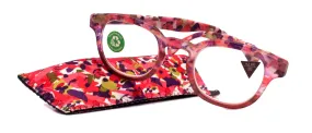 Autumn, (Premium) Reading Glasses High End Readers  1.25,  1.50 to  3.00 Round Style. optical Frame, (Pink, Purple Floral) NY Fifth Avenue.