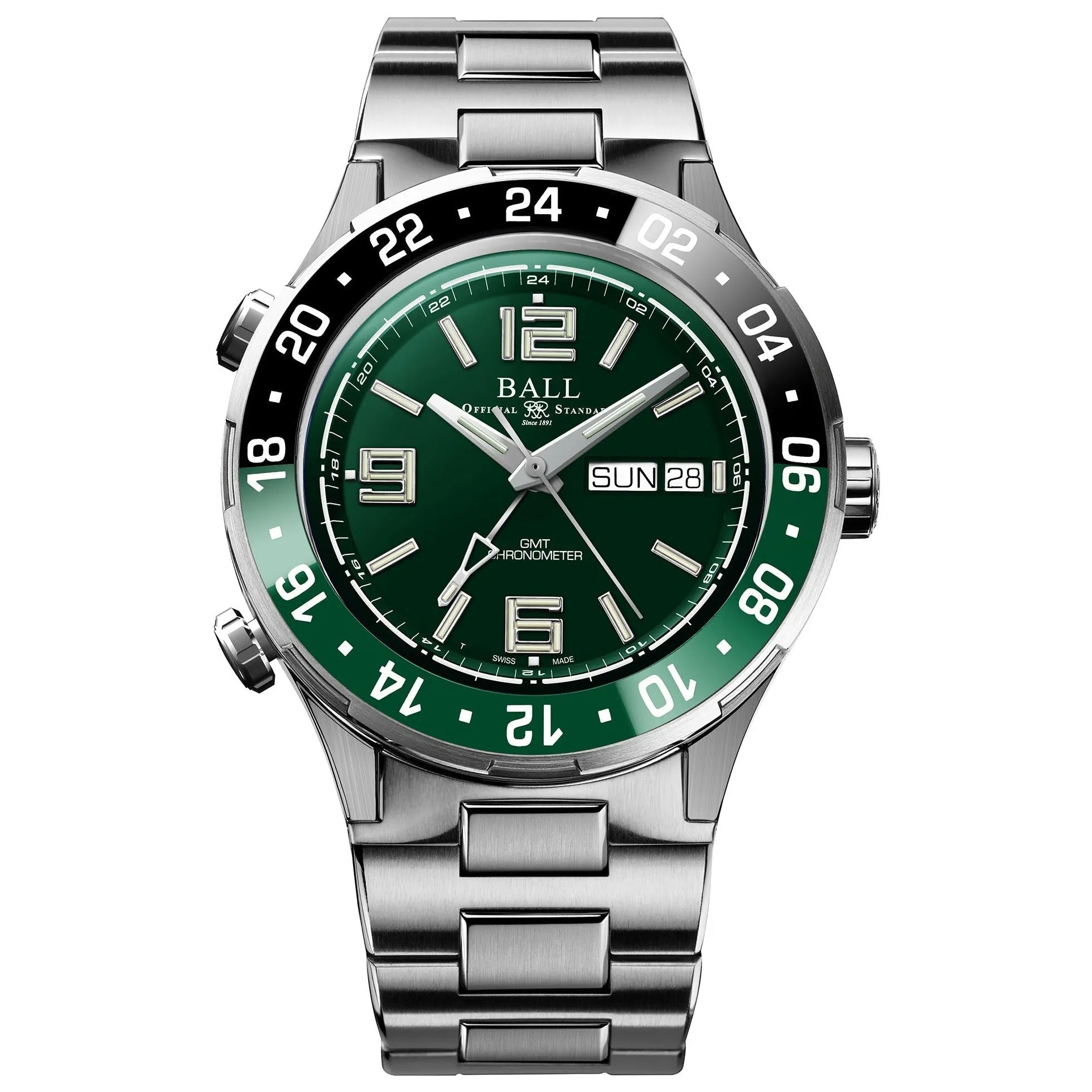 Ball Roadmaster Marine GMT Men's Green Watch DG3030B-S2C-GR