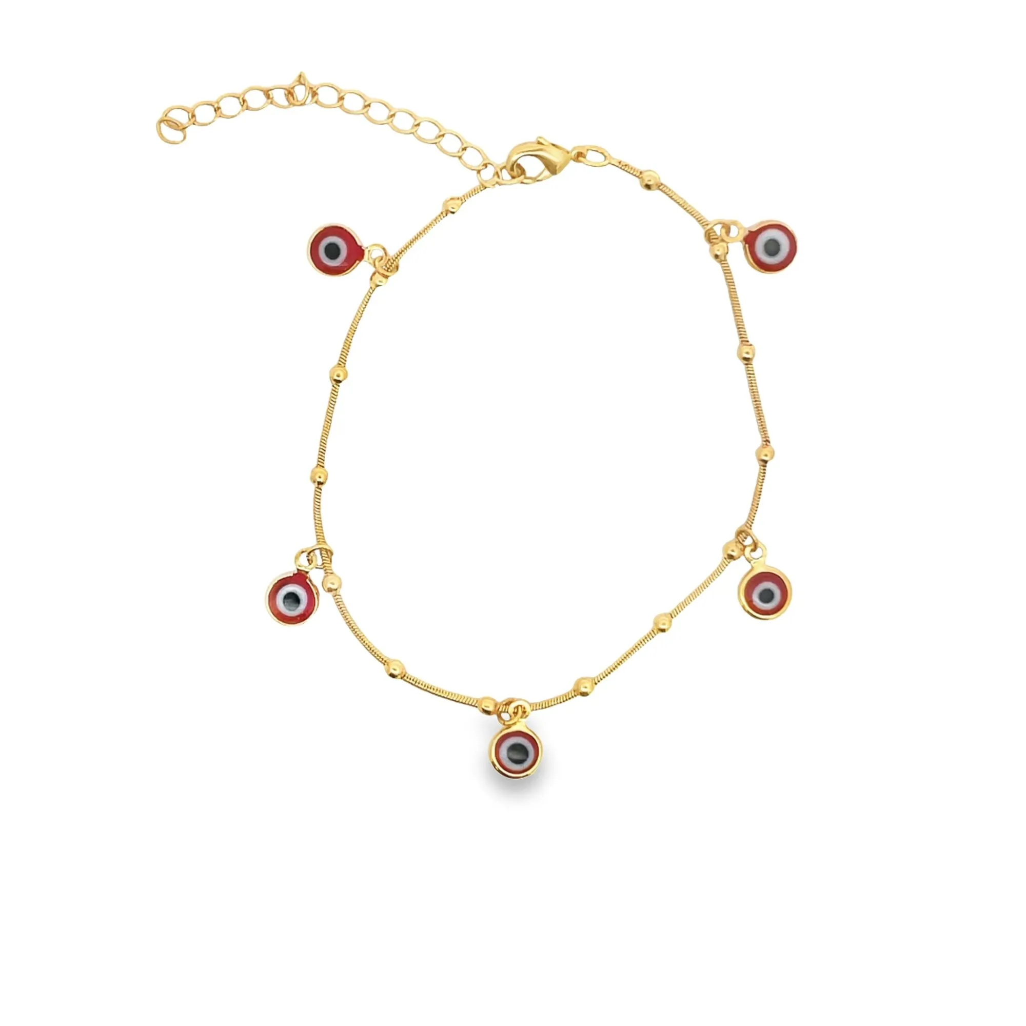 Beaded Evil Eye Charm Bracelet (I216)