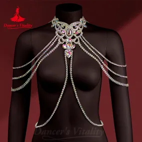 Belly Dance Necklace Customization Performance Accessories Oriental Dancing Female High-End Profession Competition Diamond Chain