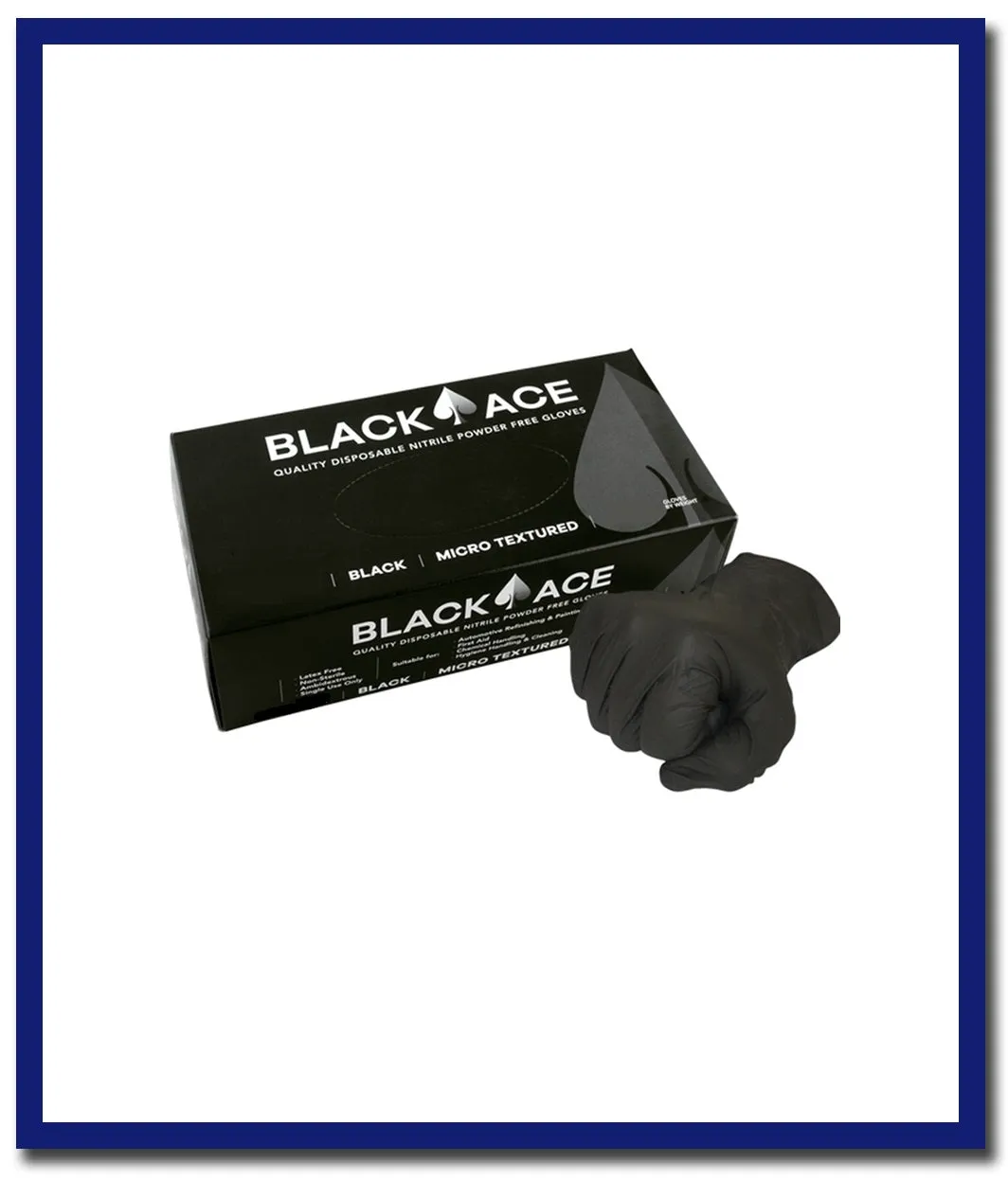 Black Ace Disposable Nitrile Gloves - 1 Box